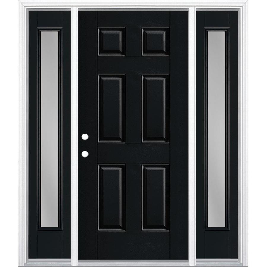 Masonite Clear Glass Right Hand Inswing Peppercorn Painted