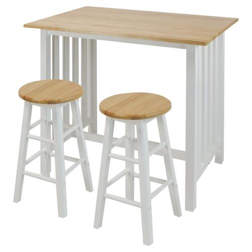 Casual Home White Wood Base with Wood Top Prep Table (23.5-in x 36-in x ...