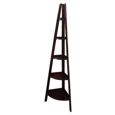 Casual Home Ladder Espresso Wood 5 Shelf Ladder Bookcase At Lowes Com