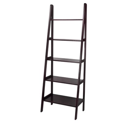 Casual Home Ladder Espresso Wood 5 Shelf Ladder Bookcase At Lowes Com
