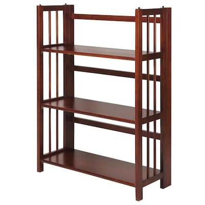 Casual Home Mission Walnut Wood 3 Shelf Bookcase At Lowes Com