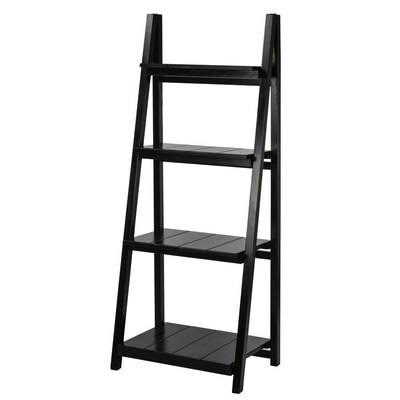 Casual Home Manhasset Black Wood 4 Shelf Ladder Bookcase At Lowes Com