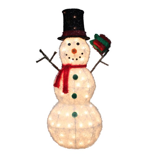 Holiday Living 3-ft Pre-Lit Metal Christmas Snowman at Lowes.com