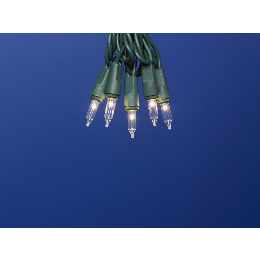 50 LED Battery Operated Christmas Lights Blue on Green Wire