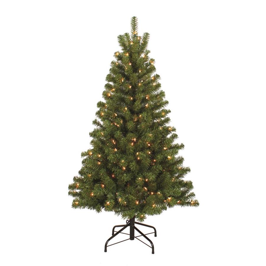 Home Heritage 4.5 Feet PVC Pre Lit Artificial Christmas ...