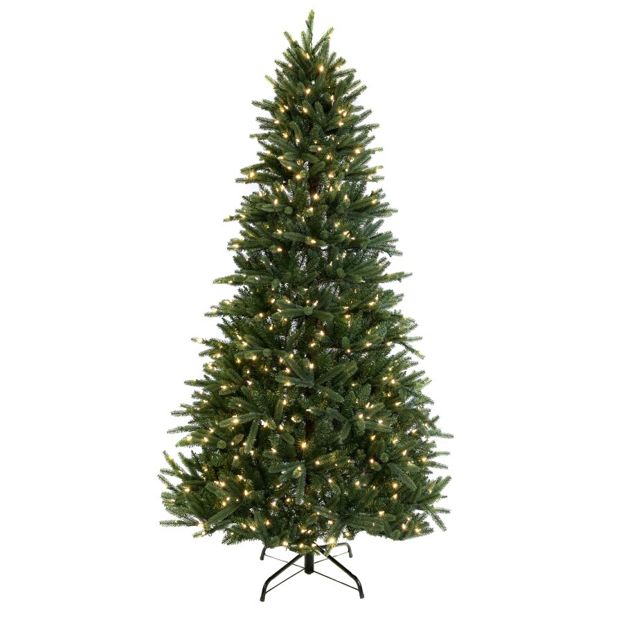 Holiday Living 7.5-ft Pre-Lit Englewood Pine Artificial Christmas Tree ...