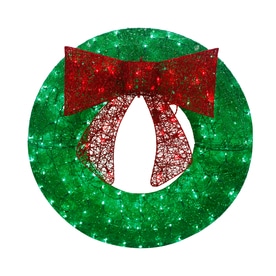 holiday living 36 in pre lit green sequin artificial christmas wreath with multicolor led - Artificial Christmas Wreaths Decorated holiday living 36 in pre lit green sequin artificial christmas wreath with multicolor led - Artificial Christmas Wreaths Decorated