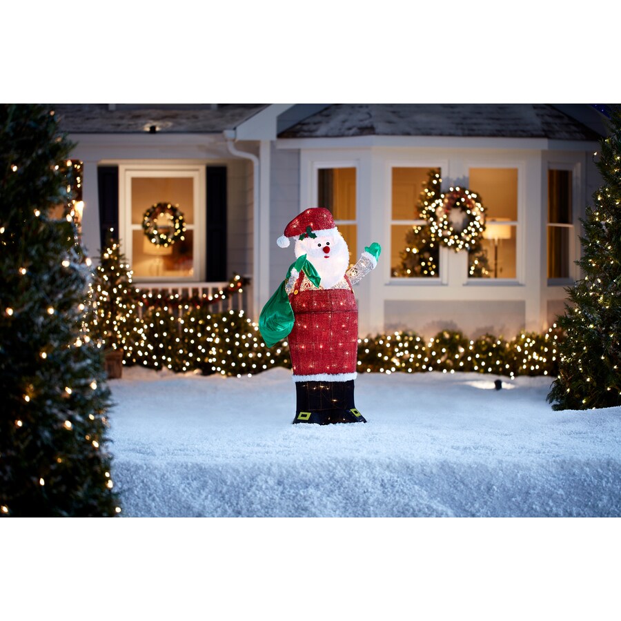 Holiday Living Santa Sculpture with White Incandescent Lights in the ...