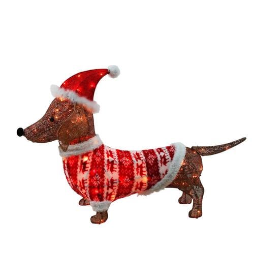 Holiday Living 24-in Dog Sculpture with Clear Incandescent Lights in