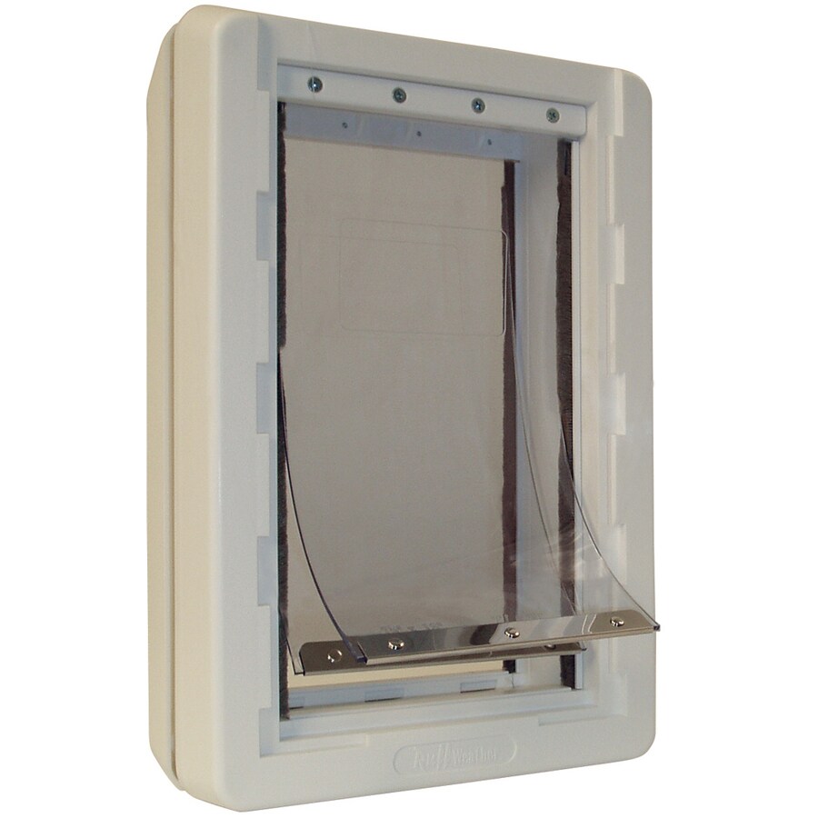 Ideal Pet Products Ruff Weather Medium White Plastic Door Pet Door