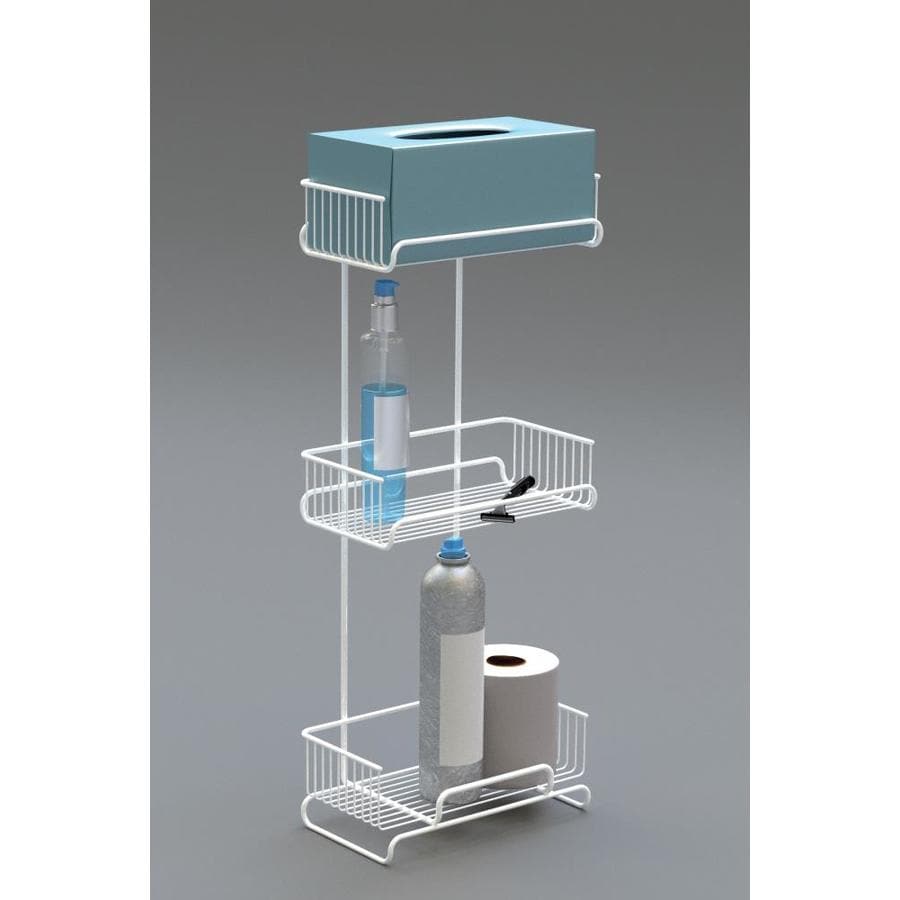 White Metal 3tier Freestanding Bath Tower at