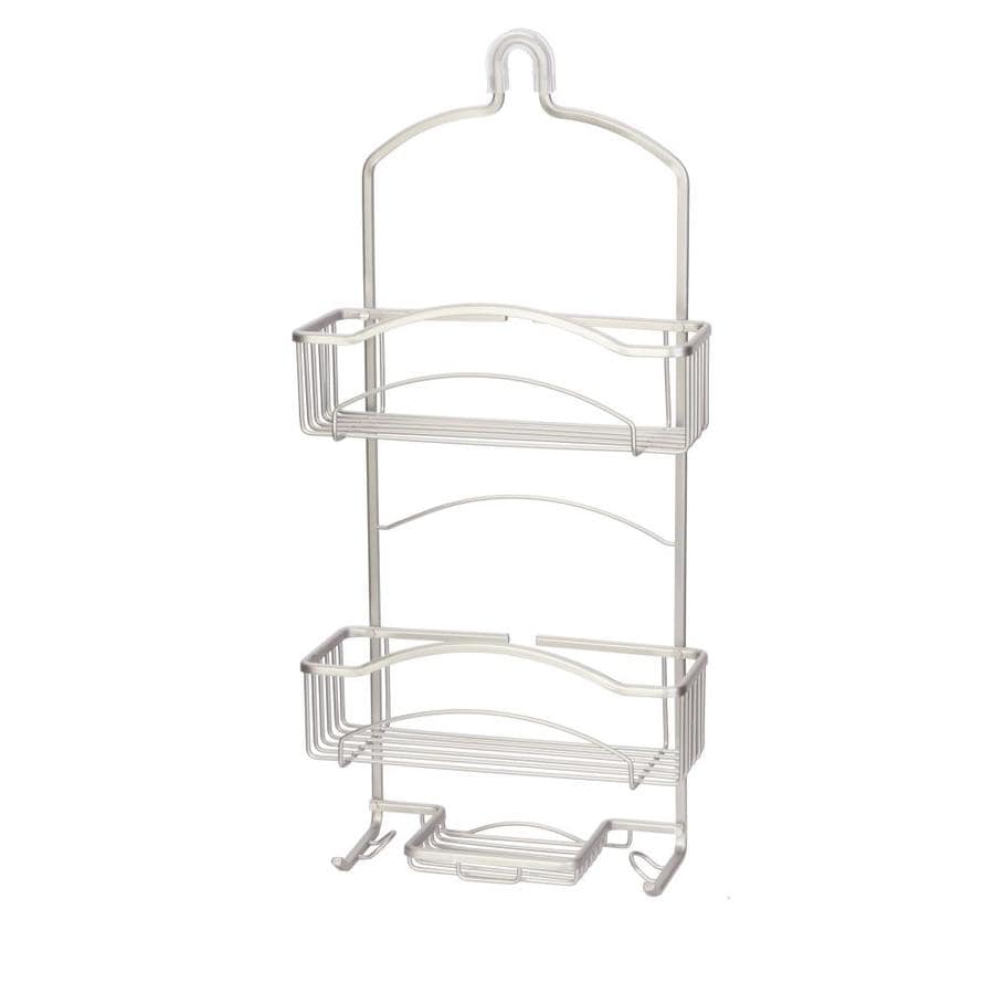 2 Shelf Shower Caddy Aluminum Satin Nickel in the Hanging Shower