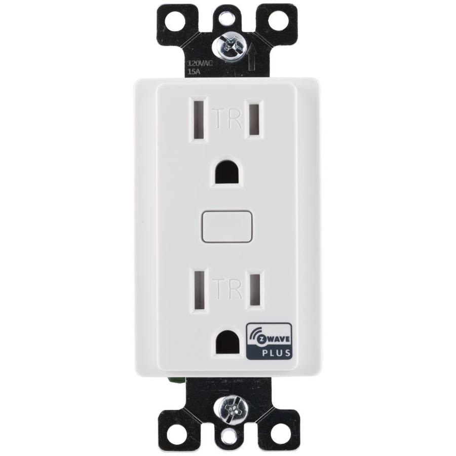 GE Z-Wave Plus White 15-Amp Decorator Tamper Resistant Residential Outlet