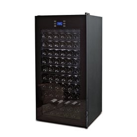 Wine Enthusiast - 92-Bottle Wine Cellar - Black- WIRES NEED SPLICED, GREY ONE CAUGHT IN DOOR