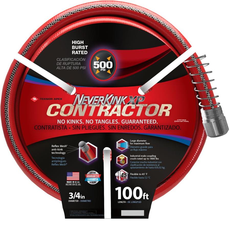 Neverkink Xp 3 4 In X 100 Ft Contractor Duty Kink Free Vinyl Red