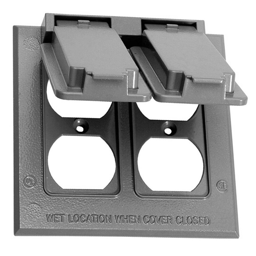 Sigma Electric Metallic Gray Cast Metal 2 Outlet Sigma Electric Metallic Gray Cast Metal 2 Outlet Weatherproof Electrical Cover
