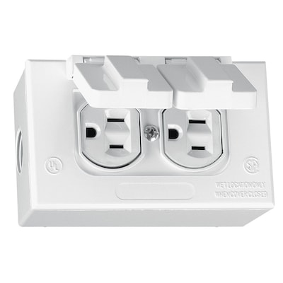 Metallic White 1 Outlet Weatherproof Electrical Cover Metallic White 1 Outlet Weatherproof Electrical Cover