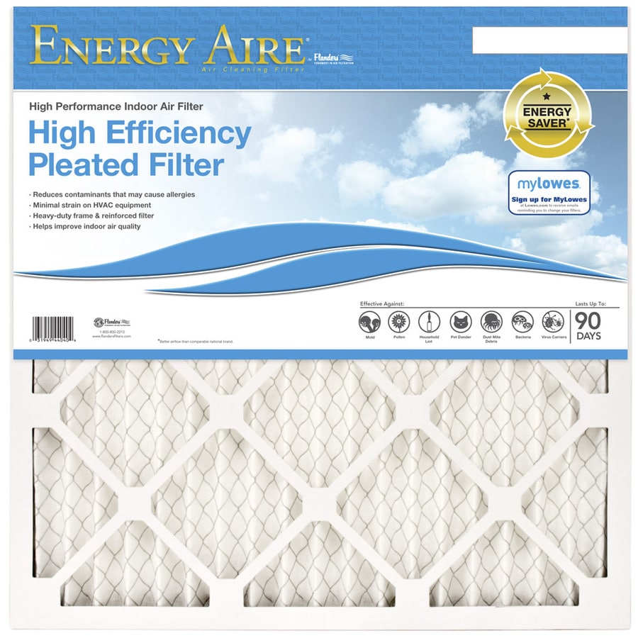 Energy Aire 12-in X 20-in X 1-in Pleated Air Filter At Lowes.com