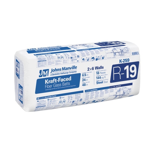 Johns Manville R19 144sq ft Faced Fiberglass Batt Insulation with