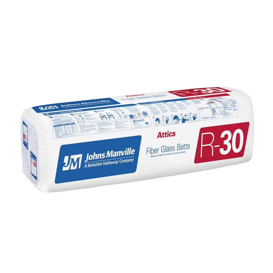 Johns Manville R30 56 Sq Ft Unfaced Fiberglass Batt Insulation With Sound Barrier 15 5 In W X 48 In L In The Batt Insulation Department At Lowes Com