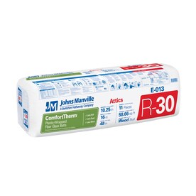 Johns Manville ComfortTherm R30 58.66 sq ft Faced Fiberglass Batt