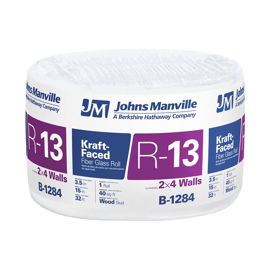 Johns Manville R 13 40 Sq Ft Single Faced Fiberglass Roll Insulation   031979956043 