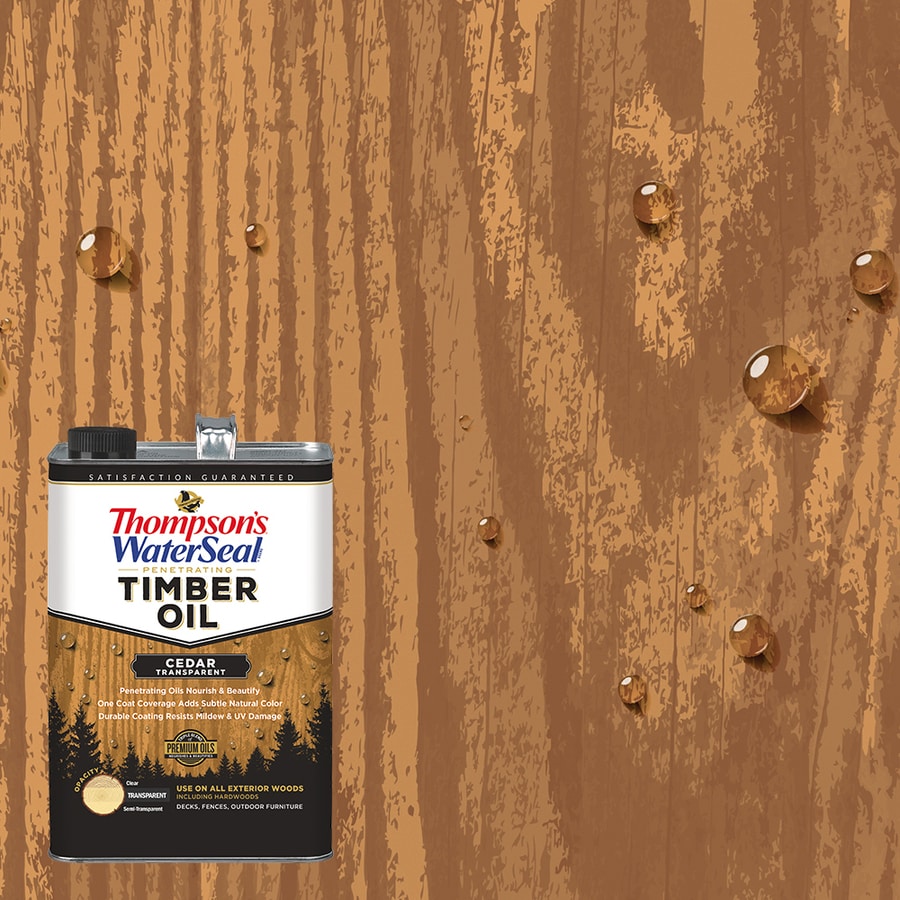 Thompson's WaterSeal Penetrating Timber Oil Pre-tinted Cedar Semi- transparent Exterior Wood Stain and Sealer (1-Gallon) in the Exterior  Stains department at