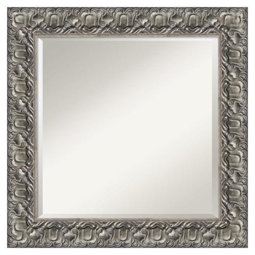 Amanti Art Silver Luxor Frame Collection 25.75-in Silver Silver Rectangular Bathroom Mirror in ...