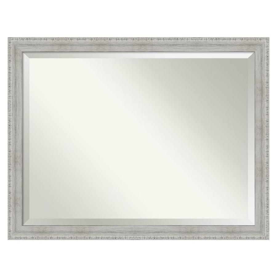 Rustic White Wash Wood Frame Collection Bathroom Mirrors At Lowes Com
