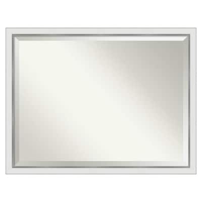 Amanti Art Eva White Silver Narrow Bathroom Vanity Wall Amanti Art Eva White Silver Narrow Bathroom Vanity Wall