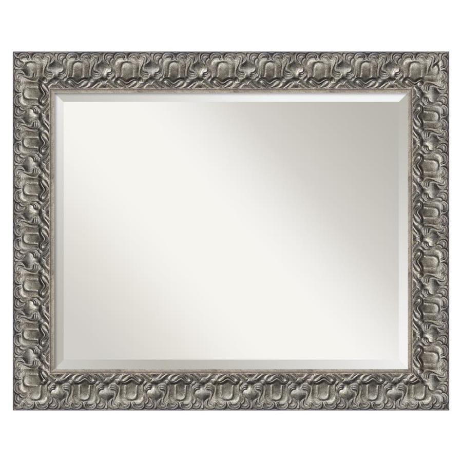 Amanti Art Silver Luxor 33.75-in Silver Rectangular Bathroom Mirror at ...