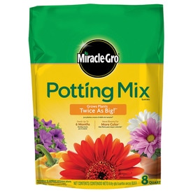 Case of 8 bag ) Miracle-Gro Potting Mix  Soil for Indoor & Outdoor Containers  8 qt.