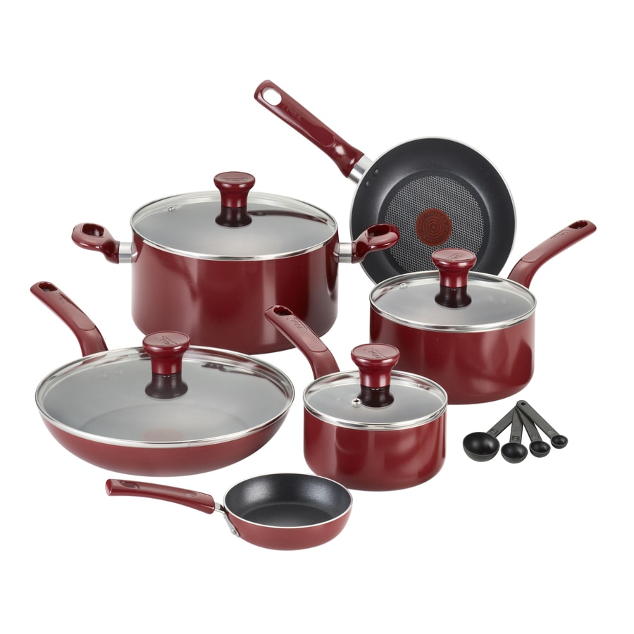 T-fal Excite 8 and 10.25-In. Non-stick Fry Pan Set, Red - On Sale