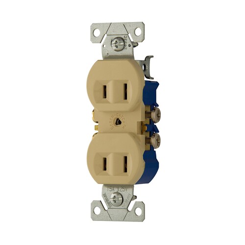 Eaton Ivory 15Amp Duplex Outlet Residential Outlet in the Electrical
