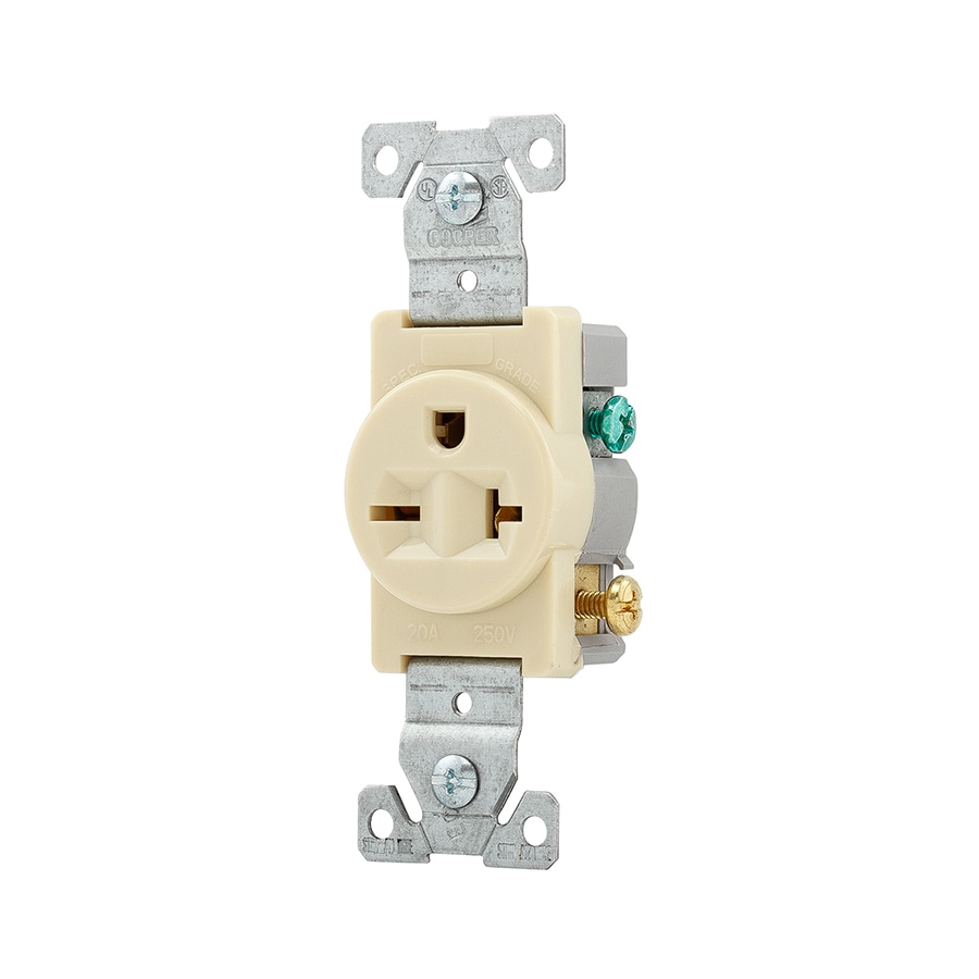 Eaton Ivory 20-Amp Round Outlet Commercial at Lowes.com