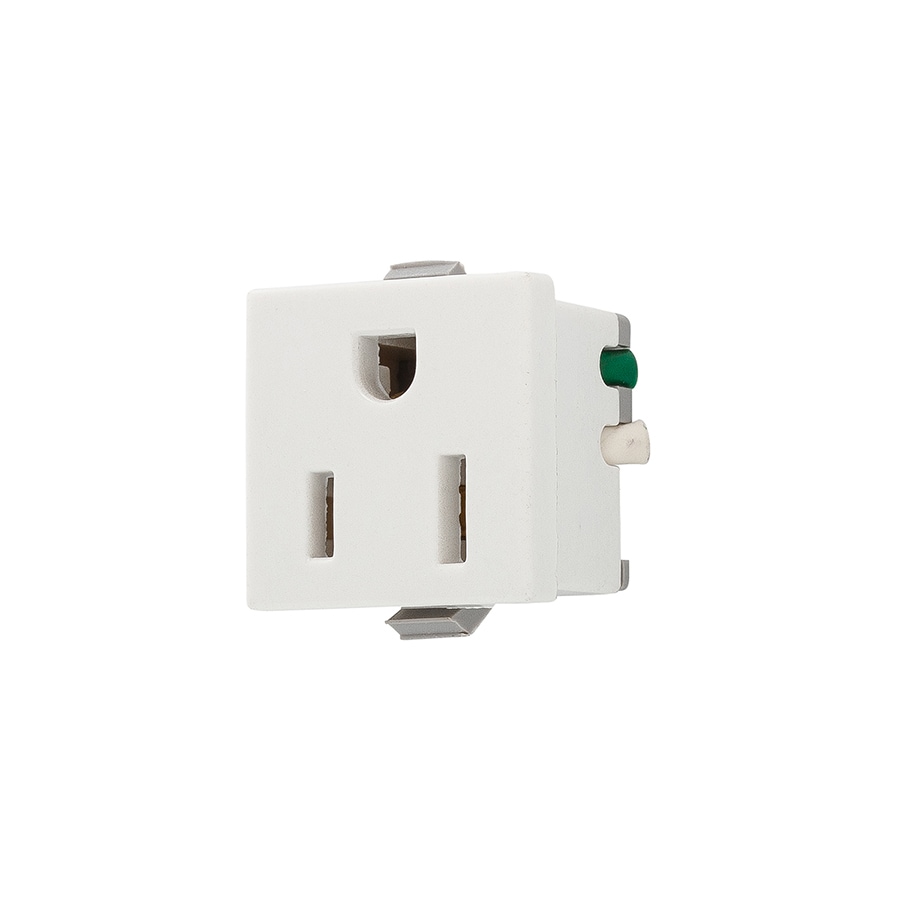 Eaton White 15Amp Square Outlet Residential at