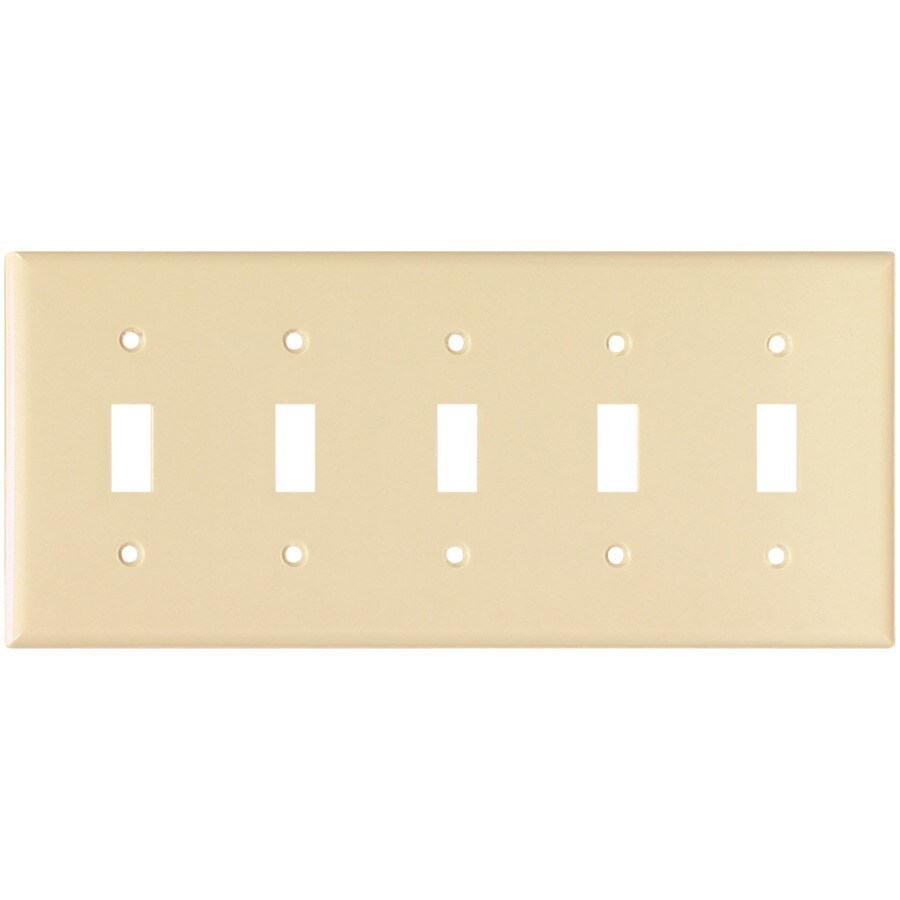 Eaton 5Gang Ivory Wall Plate at