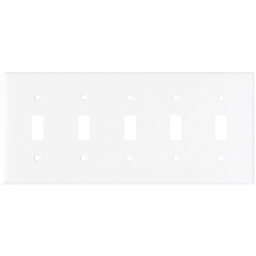 Eaton 5Gang White Toggle Wall Plate in the Wall Plates department at
