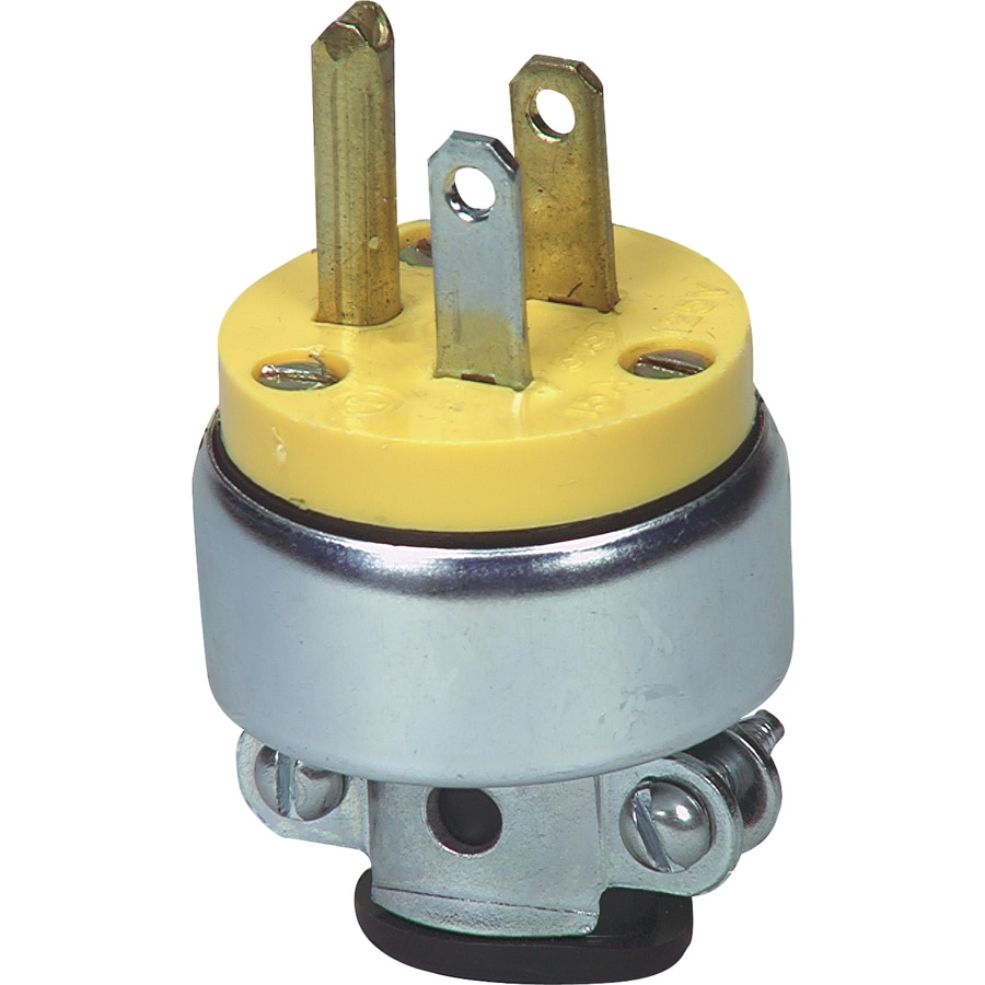 Cooper Wiring Devices 15-Amp 125-Volt Yellow 3-Wire Grounding Plug at