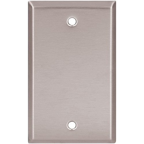 Eaton 1-Gang Stainless Steel Single Blank Standard Wall Plate in the ...