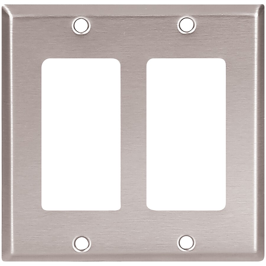 Eaton 2Gang Stainless Steel Double Wall Plate at