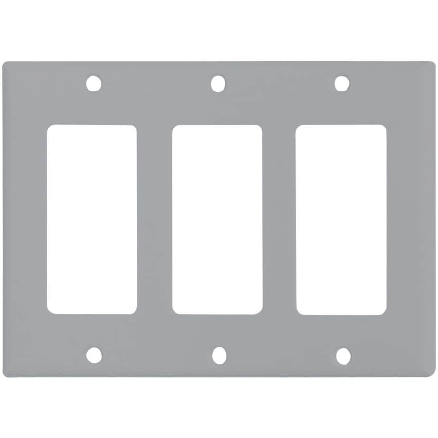 Eaton 3Gang Gray Wall Plate at