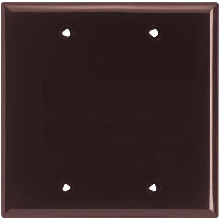 Eaton 2Gang Brown Single Blank Standard Wall Plate in the Wall Plates