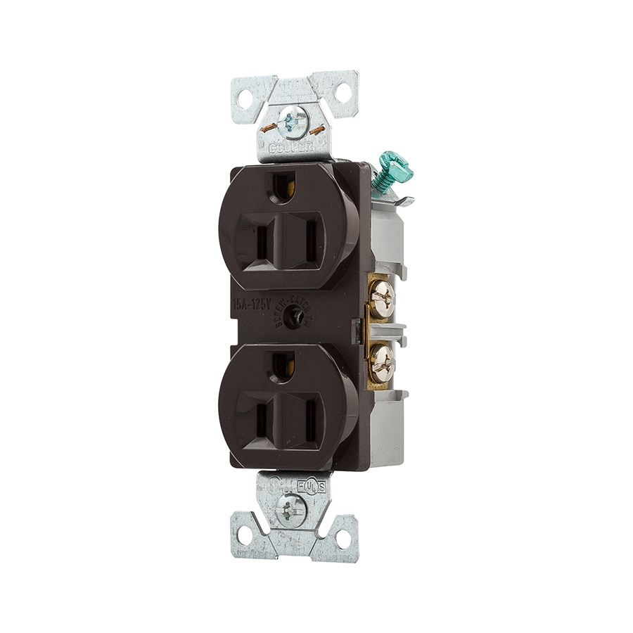 Brown 15 Amp Duplex Commercial Outlet