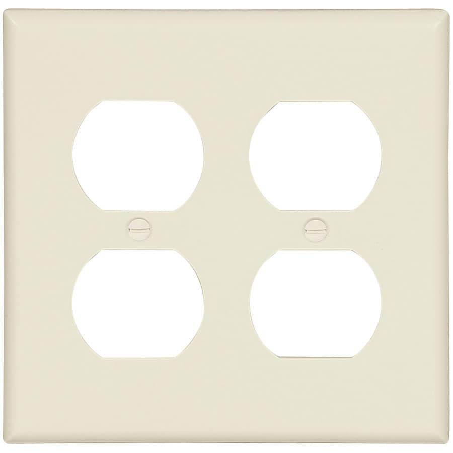 Cooper Wiring Devices 2-Gang Almond Double Standard Wall Plate in the