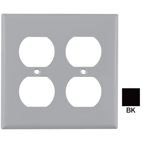 Eaton 2Gang Black Round Wall Plate in the Wall Plates department at