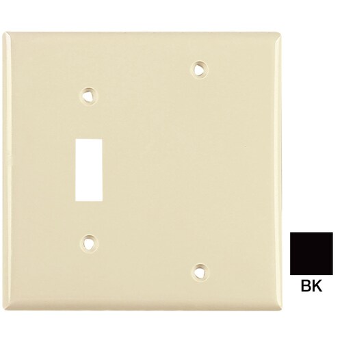 Eaton 2Gang Black Wall Plate at