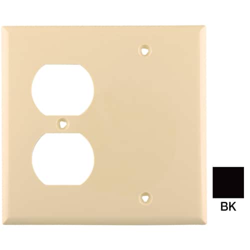 Eaton 2Gang Black Wall Plate in the Wall Plates department at