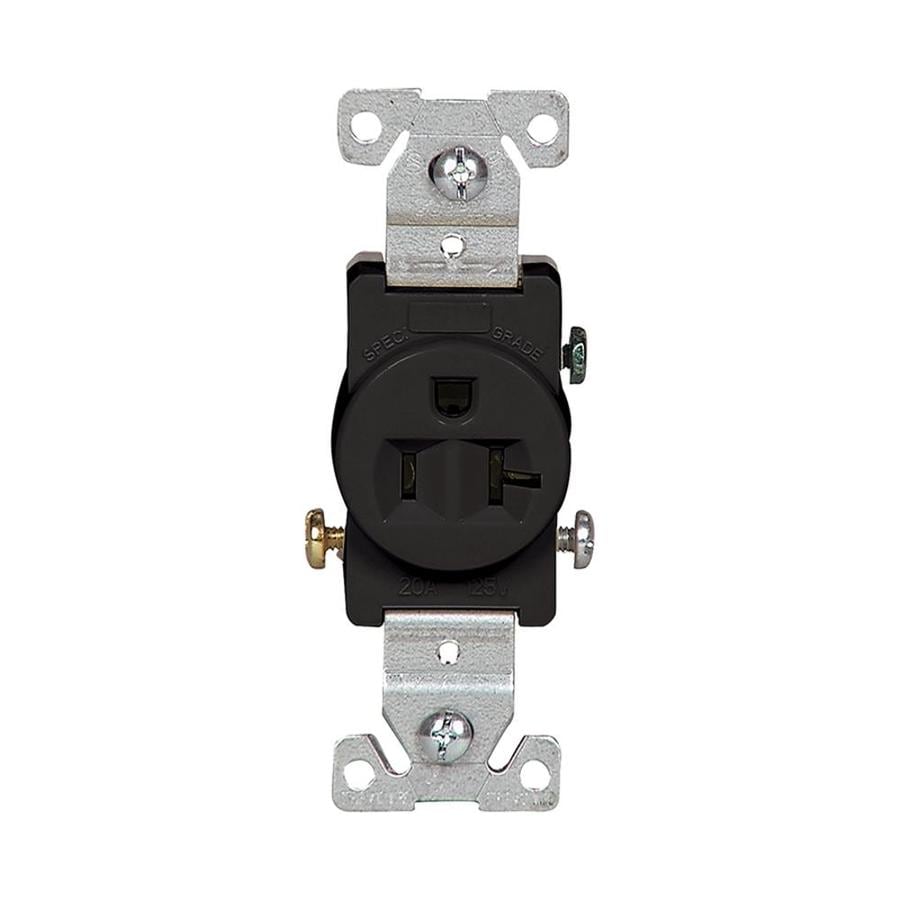 Eaton Black 20Amp Round Outlet in the