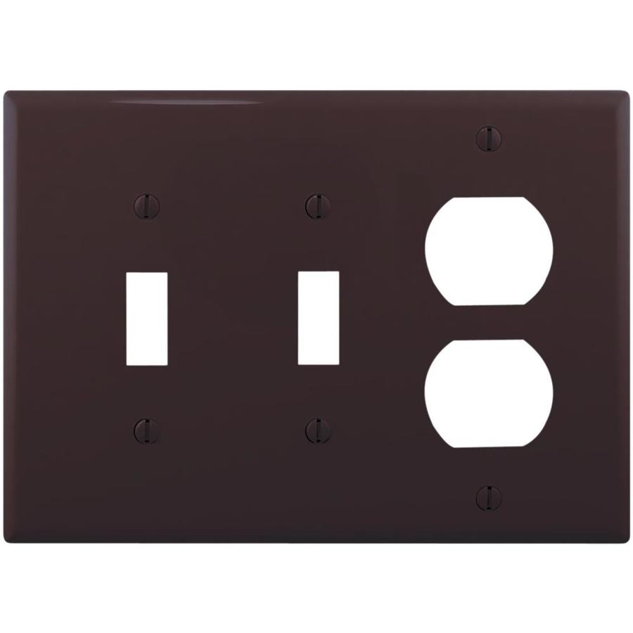 Eaton 3-Gang Brown Wall Plate